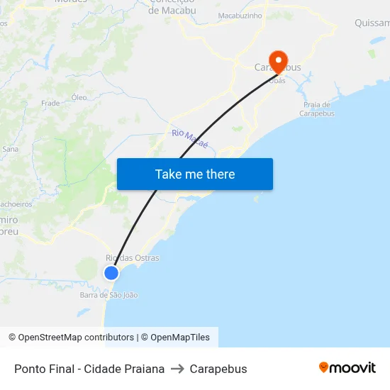 Ponto Final - Cidade Praiana to Carapebus map