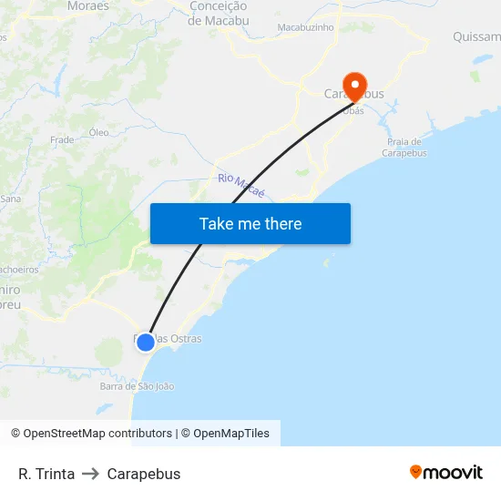 R. Trinta to Carapebus map