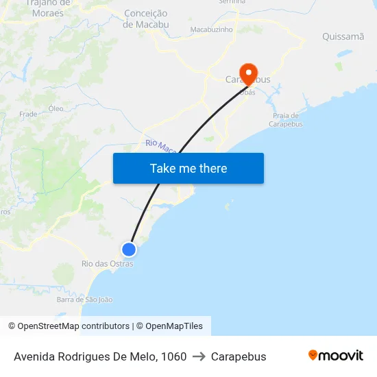 Avenida Rodrigues De Melo, 1060 to Carapebus map