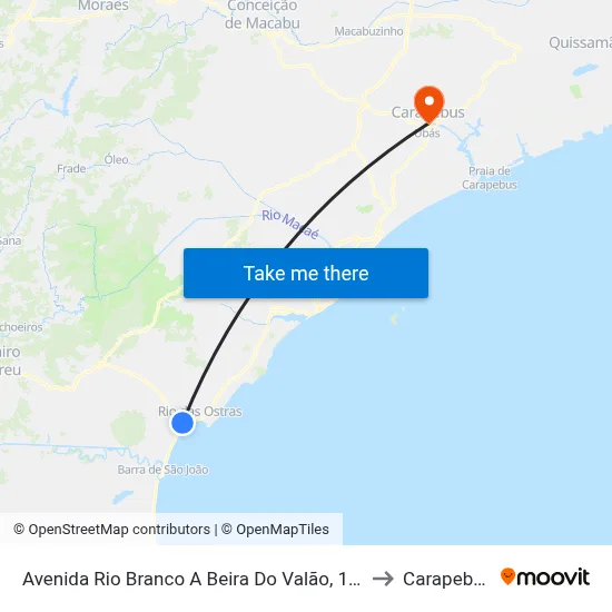 Avenida Rio Branco A Beira Do Valão, 188 to Carapebus map