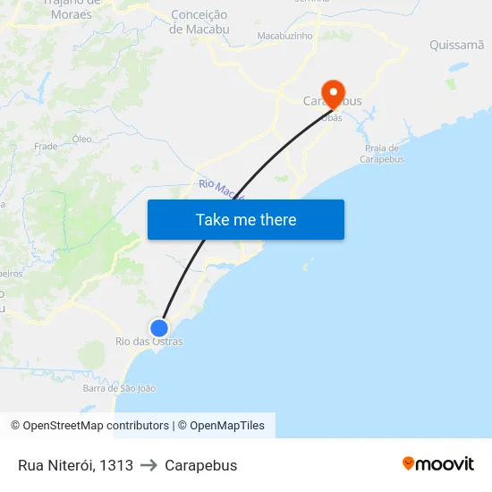 Rua Niterói, 1313 to Carapebus map