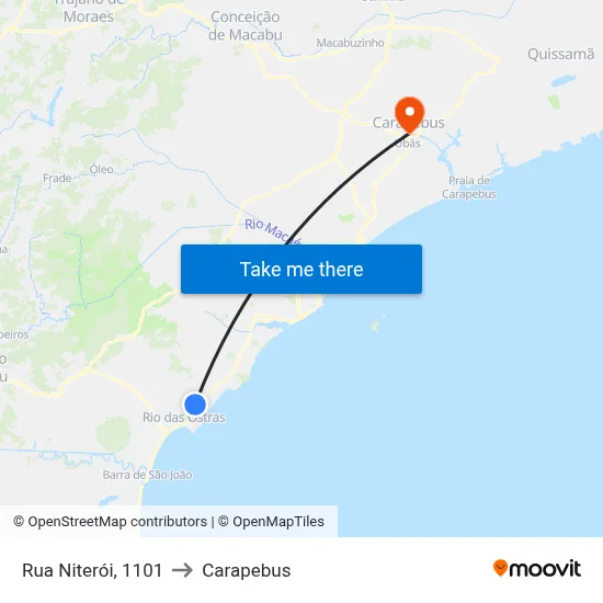 Rua Niterói, 1101 to Carapebus map