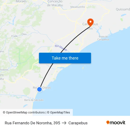 Rua Fernando De Noronha, 395 to Carapebus map