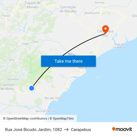 Rua José Bicudo Jardim, 1082 to Carapebus map