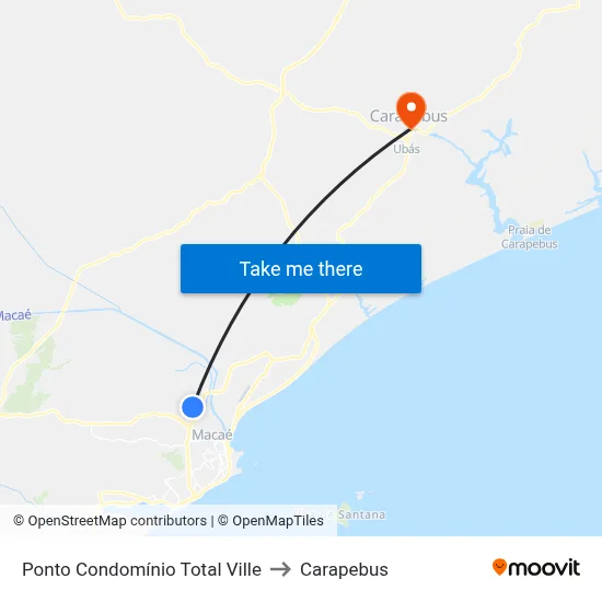 Ponto Condomínio Total Ville to Carapebus map