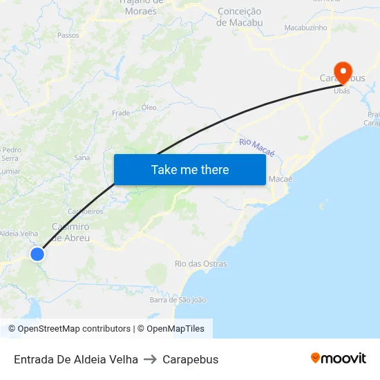 Entrada De Aldeia Velha to Carapebus map