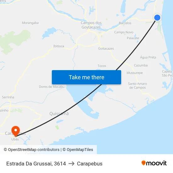 Estrada Da Grussai, 3614 to Carapebus map