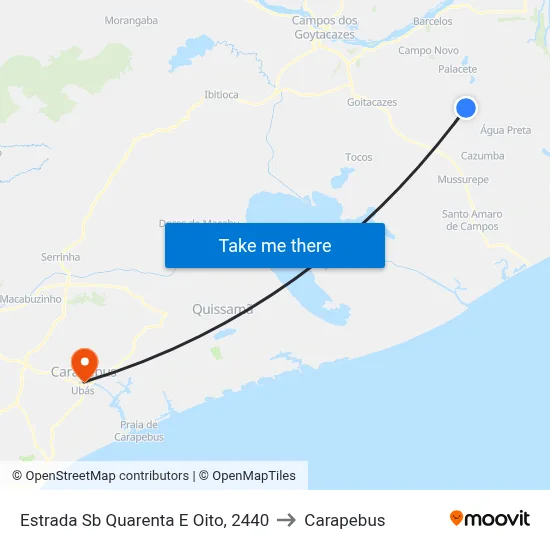 Estrada Sb Quarenta E Oito, 2440 to Carapebus map