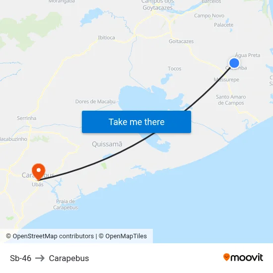 Sb-46 to Carapebus map