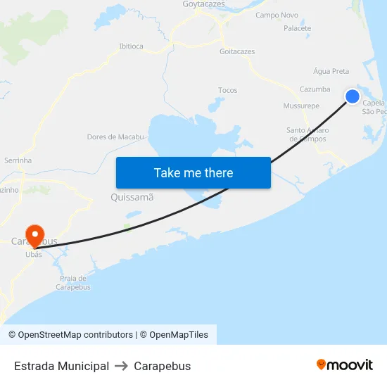 Estrada Municipal to Carapebus map