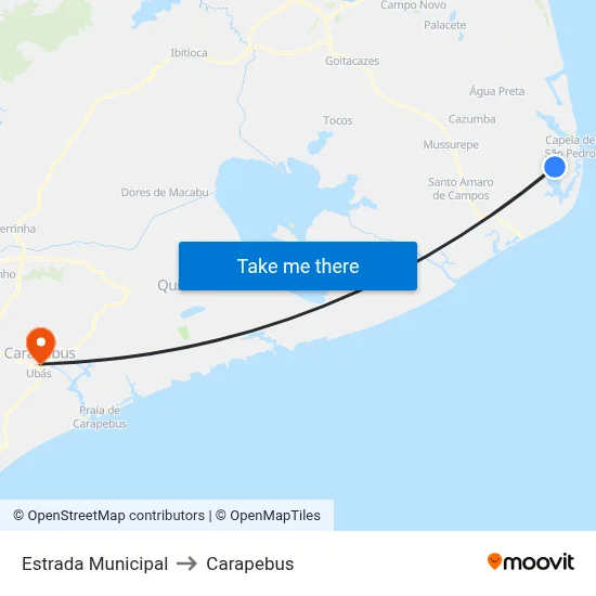 Estrada Municipal to Carapebus map