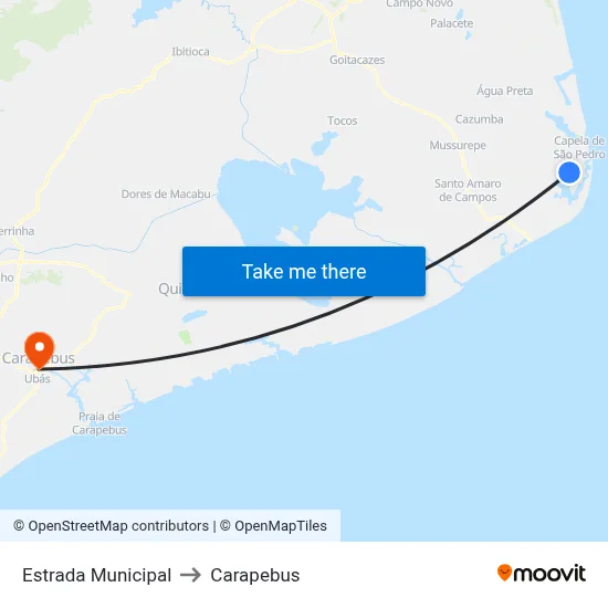 Estrada Municipal to Carapebus map