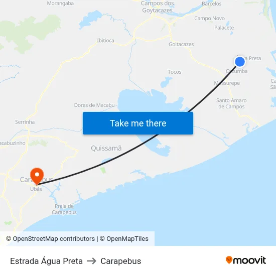 Estrada Água Preta to Carapebus map