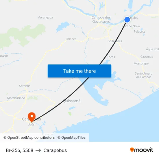 Br-356, 5508 to Carapebus map