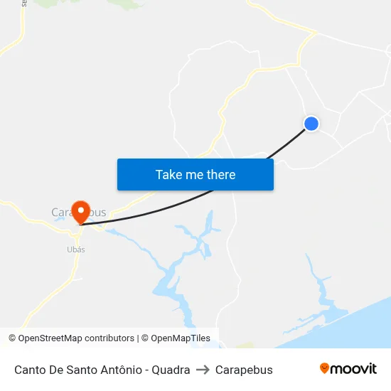 Canto De Santo Antônio - Quadra to Carapebus map