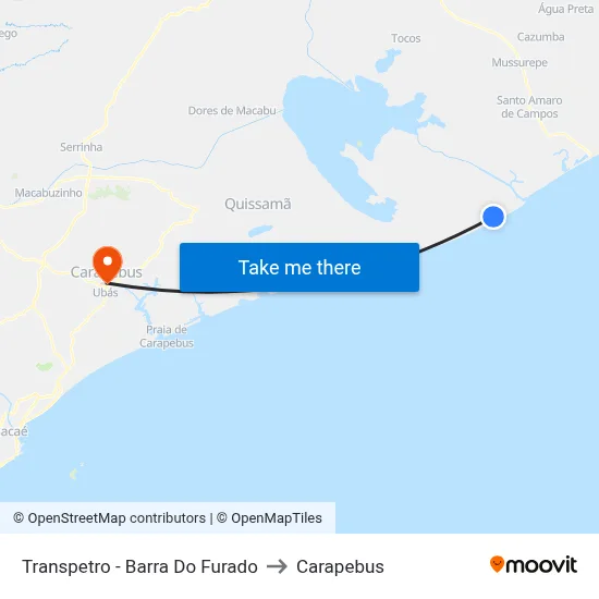 Transpetro - Barra Do Furado to Carapebus map