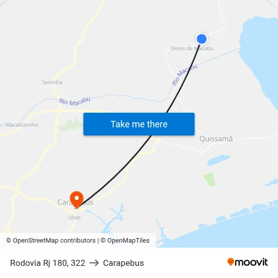 Rodovia Rj 180, 322 to Carapebus map