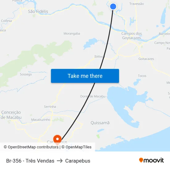 Br-356 - Três Vendas to Carapebus map