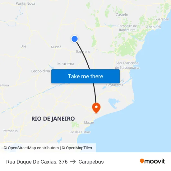 Rua Duque De Caxias, 376 to Carapebus map