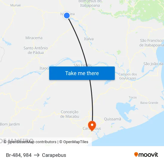 Br-484, 984 to Carapebus map