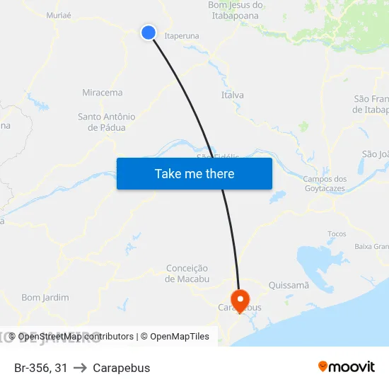 Br-356, 31 to Carapebus map