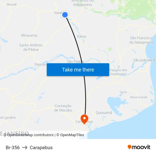 Br-356 to Carapebus map