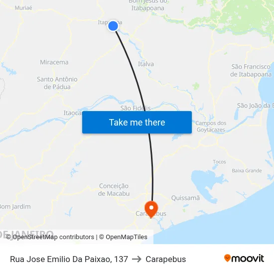 Rua Jose Emilio Da Paixao, 137 to Carapebus map