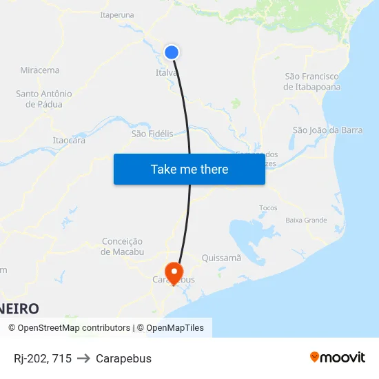 Rj-202, 715 to Carapebus map