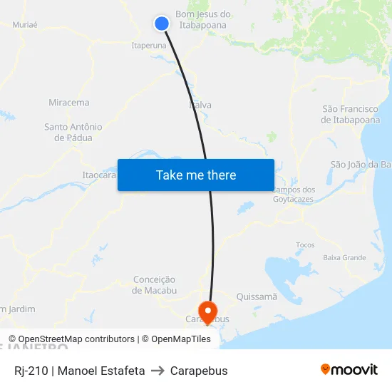Rj-210 | Manoel Estafeta to Carapebus map