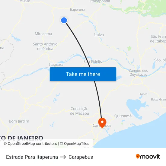 Estrada Para Itaperuna to Carapebus map