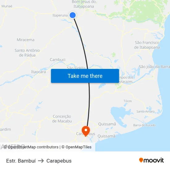 Estr. Bambuí to Carapebus map