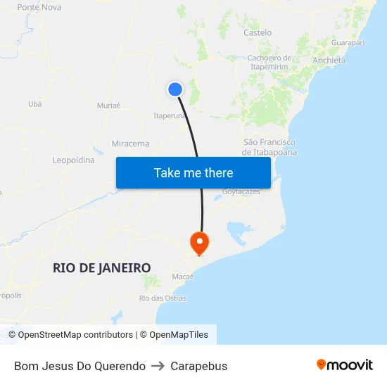 Bom Jesus Do Querendo to Carapebus map