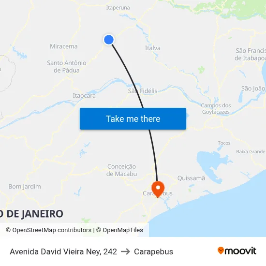 Avenida David Vieira Ney, 242 to Carapebus map