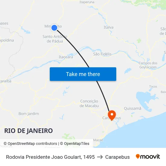 Rodovia Presidente Joao Goulart, 1495 to Carapebus map