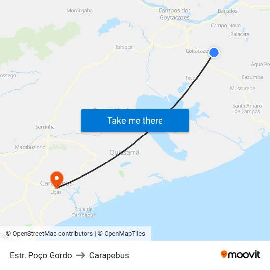 Estr. Poço Gordo to Carapebus map