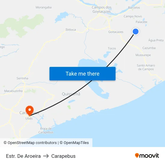 Estr. De Aroeira to Carapebus map