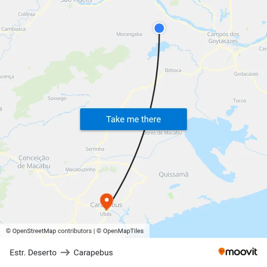 Estr. Deserto to Carapebus map