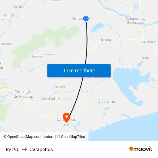 Rj-190 to Carapebus map