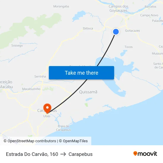 Estrada Do Carvão, 160 to Carapebus map