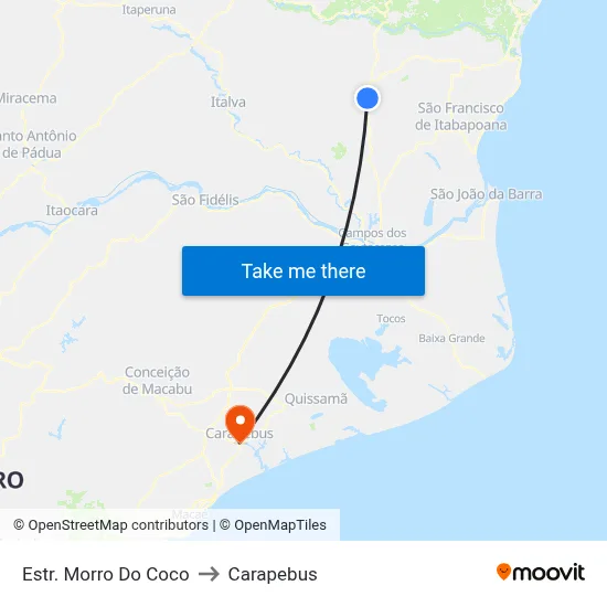 Estr. Morro Do Coco to Carapebus map