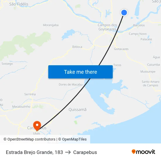 Estrada Brejo Grande, 183 to Carapebus map