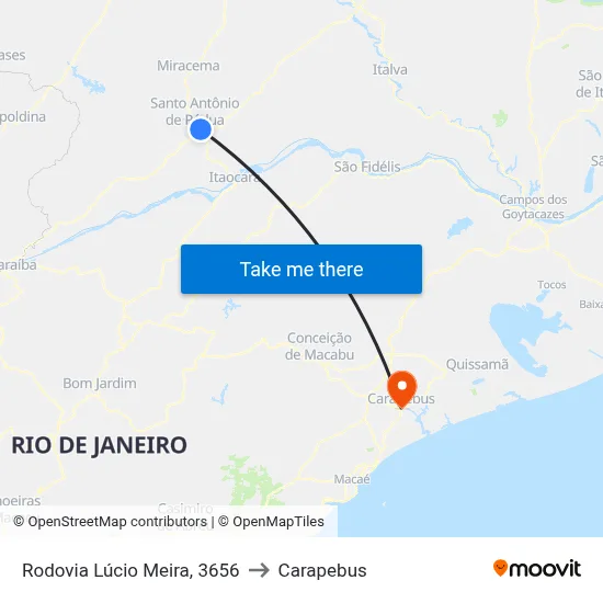 Rodovia Lúcio Meira, 3656 to Carapebus map