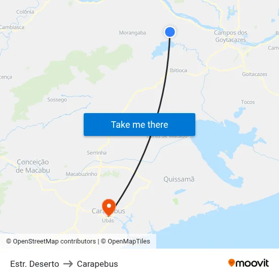 Estr. Deserto to Carapebus map