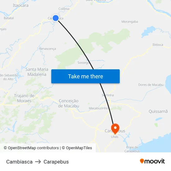 Cambiasca to Carapebus map
