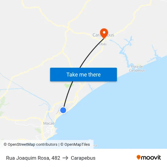 Rua Joaquim Rosa, 482 to Carapebus map