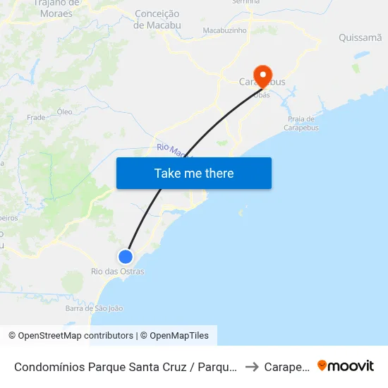 Condomínios Parque Santa Cruz / Parque Santiago to Carapebus map