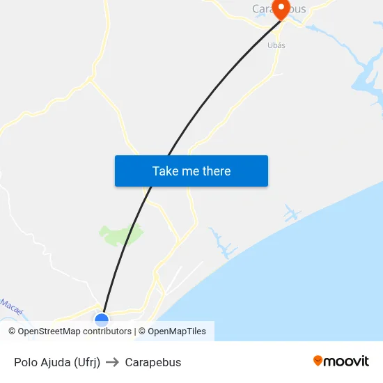 Polo Ajuda (Ufrj) to Carapebus map