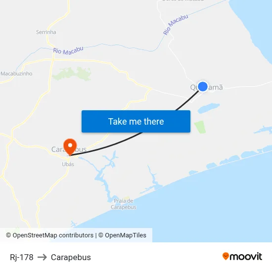 Rj-178 to Carapebus map