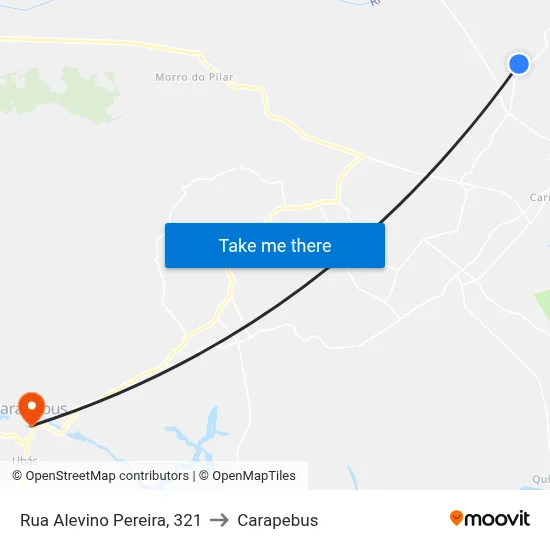 Rua Alevino Pereira, 321 to Carapebus map