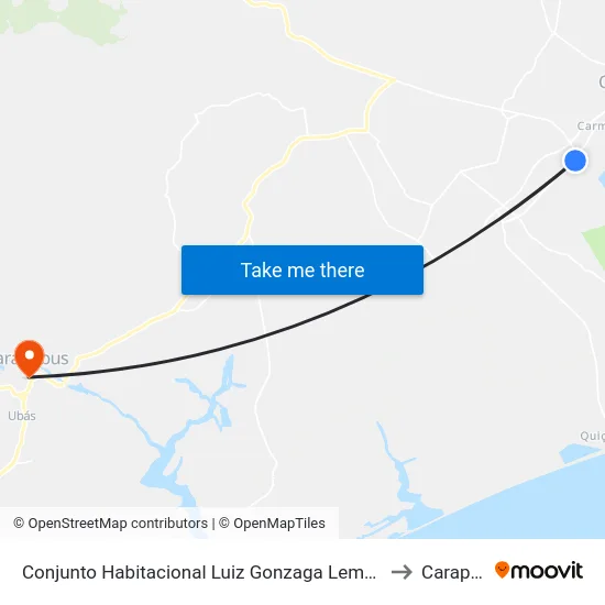 Conjunto Habitacional Luiz Gonzaga Lemos (Sentido Bairro) to Carapebus map